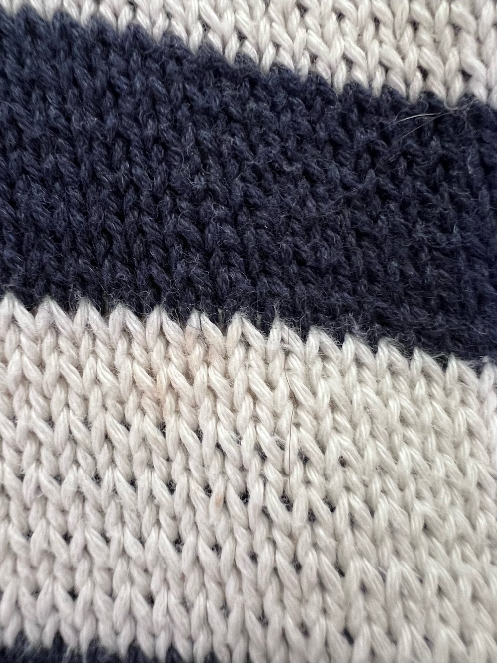 Emerson Fry Carolyn Sweater Organic Cotton, Ivory Navy Blue Nautical Size S - Picture 9 of 10